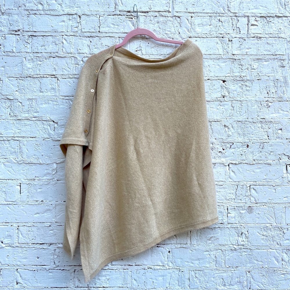 Lilly Pulitzer Cashmere blend Caramel and Gold Shrug Poncho
